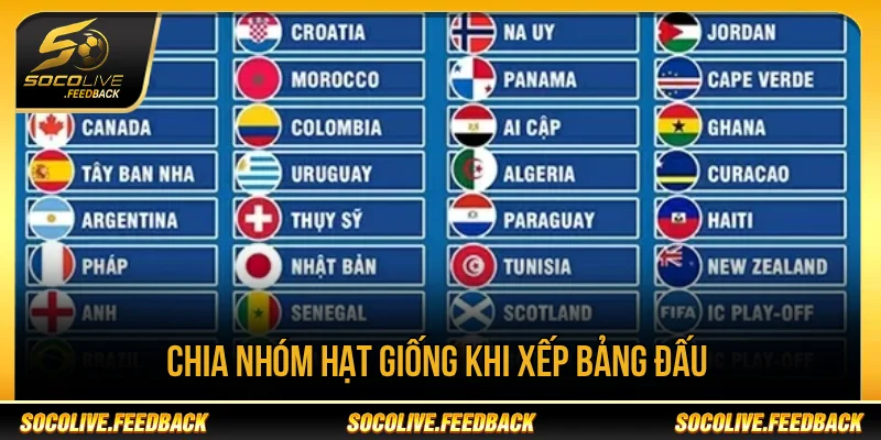 Bảng Đấu World Cup 2026 Có Gì Mới? Thể Thức 12 Bảng Chia nhóm hạt giống khi bốc thăm bảng đấu World Cup 2026