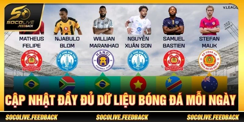 V-League - Lịch Thi Đấu, Kết Quả Và Tin Bóng Đá Việt Nam Cập nhật dữ liệu bóng đá V-League theo từng vòng đấu
