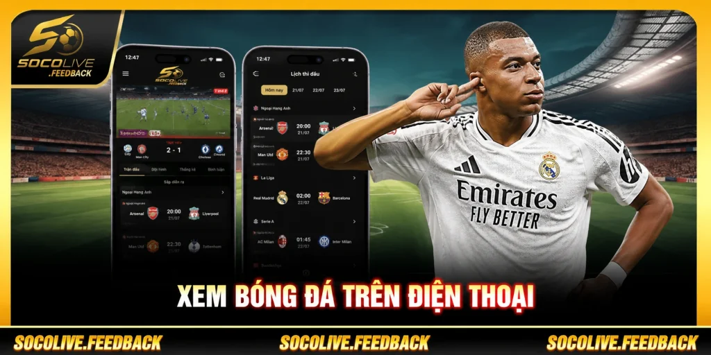 xem bóng đá trên điện thoại